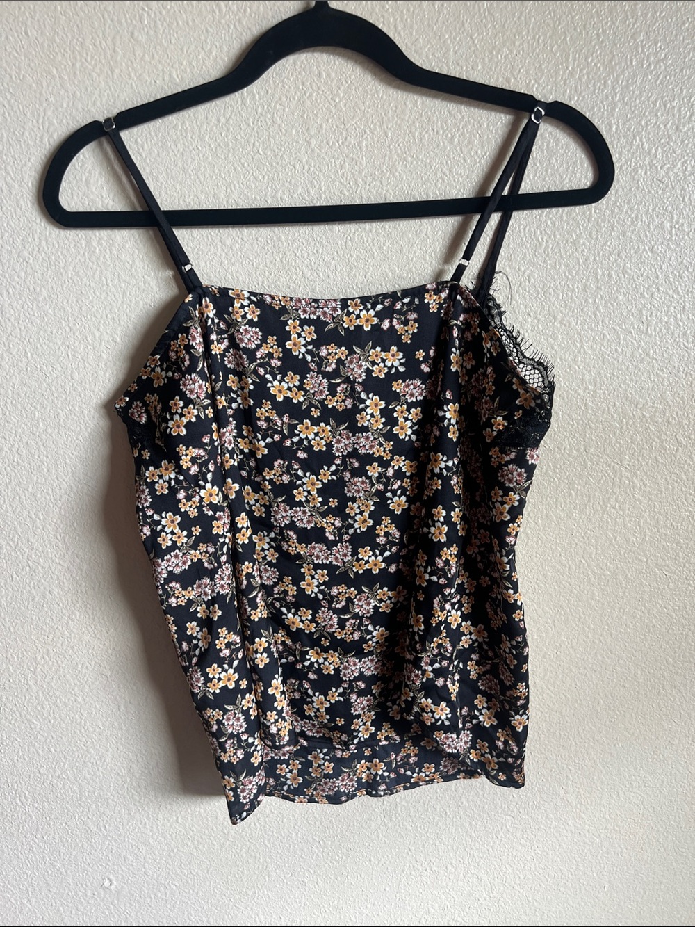 wild fable Black Floral Lace-Trimmed Cami - Picture 3 of 4